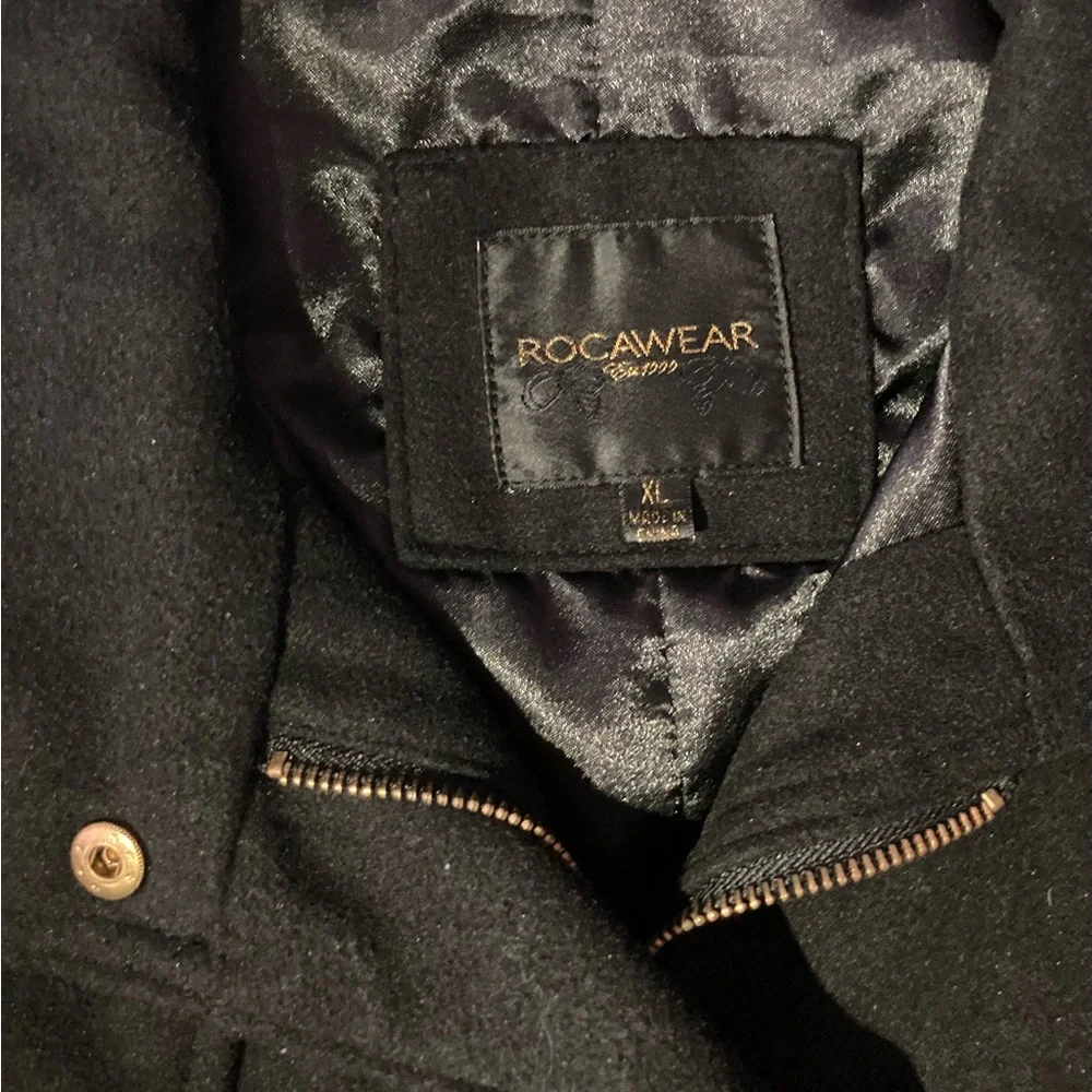 Vintage Rocawear Belted Wool Pea Coat - Picture 4 of 12